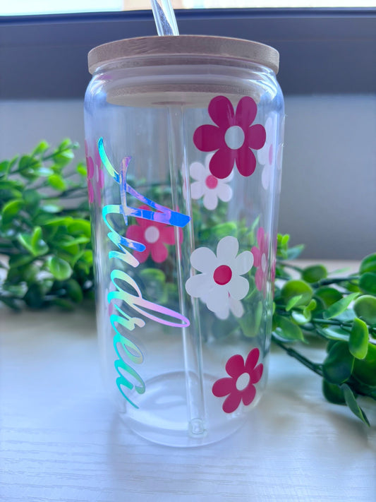 🌟 Vaso de Cristal Personalizado con Pajita y Tapa – ¡El regalo perfecto y ecológico! 🌿
