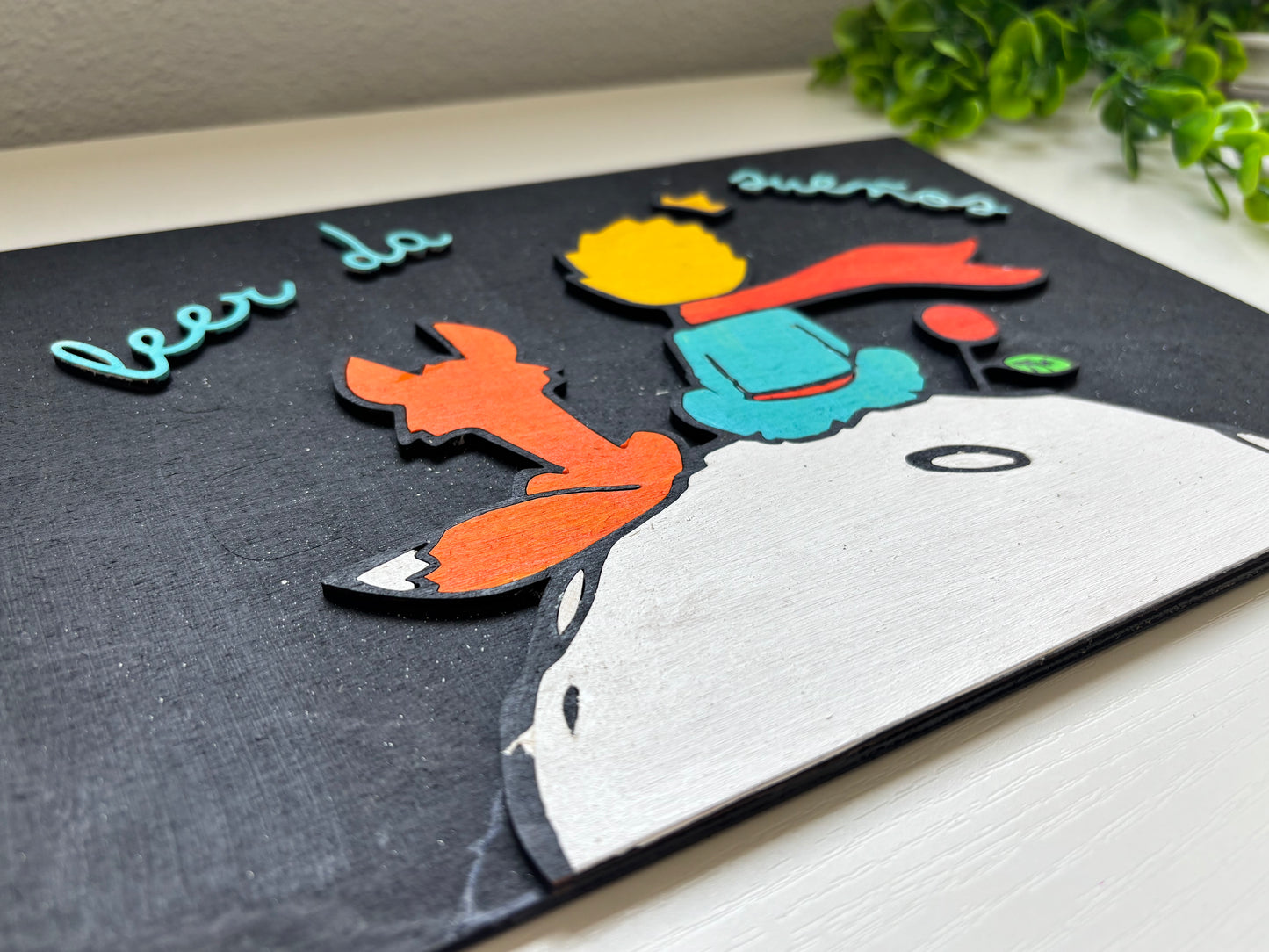 Cuadro cartel de madera El Principito "Leer da sueños"