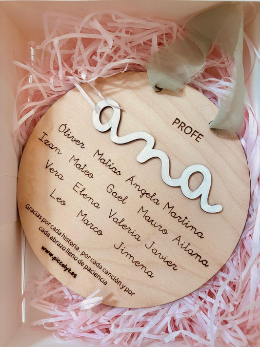 Placa de madera profesore