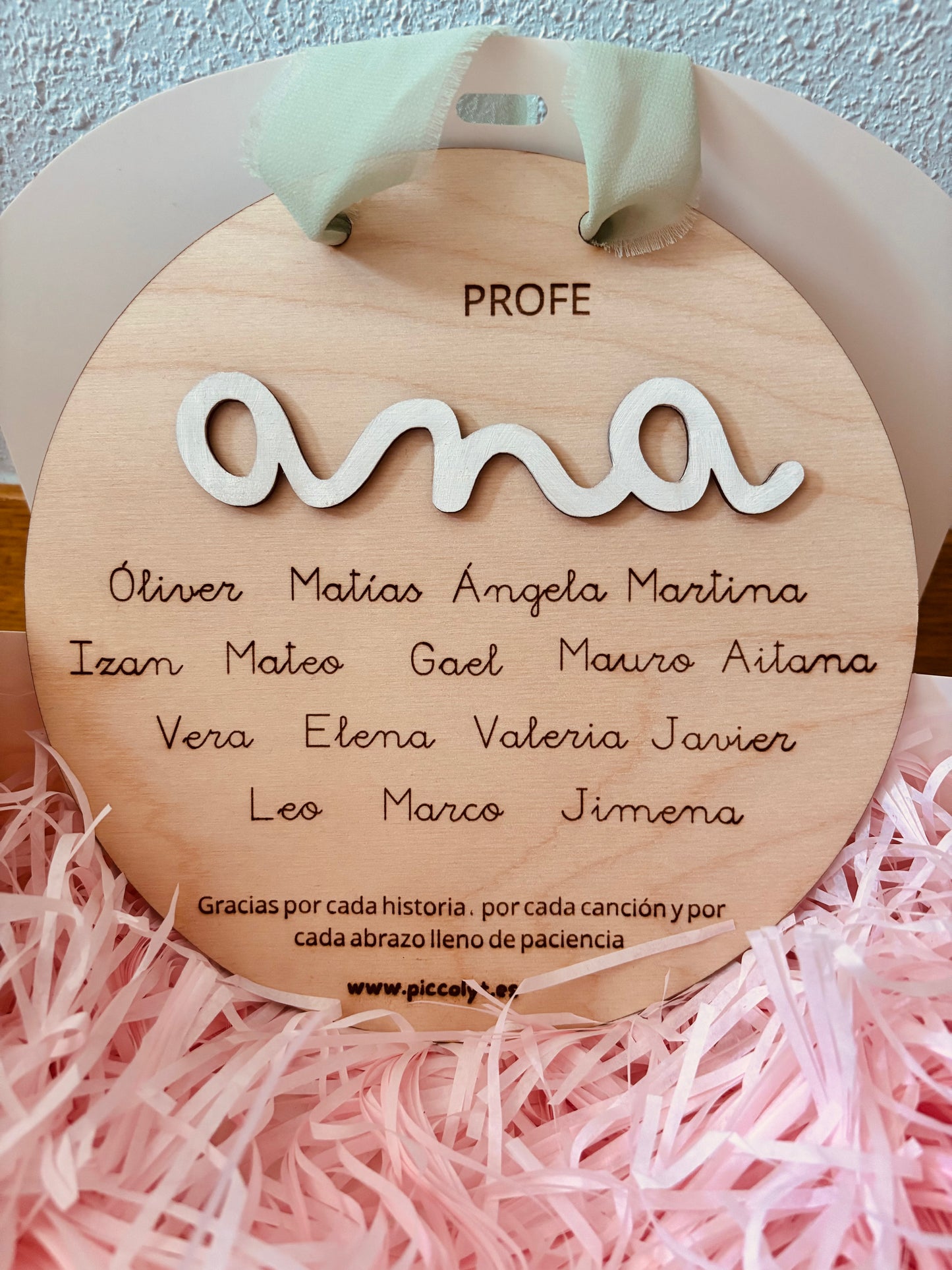 Placa de madera profesore