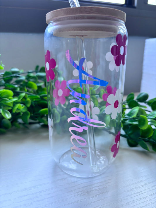 🌟 Vaso de Cristal Personalizado con Pajita y Tapa – ¡El regalo perfecto y ecológico! 🌿