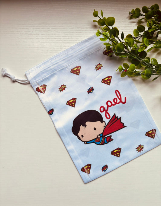 Bolsa de Almuerzo Infantil Personalizada – Diseños de Superhéroes (Superman, Batman o Wonder Woman)