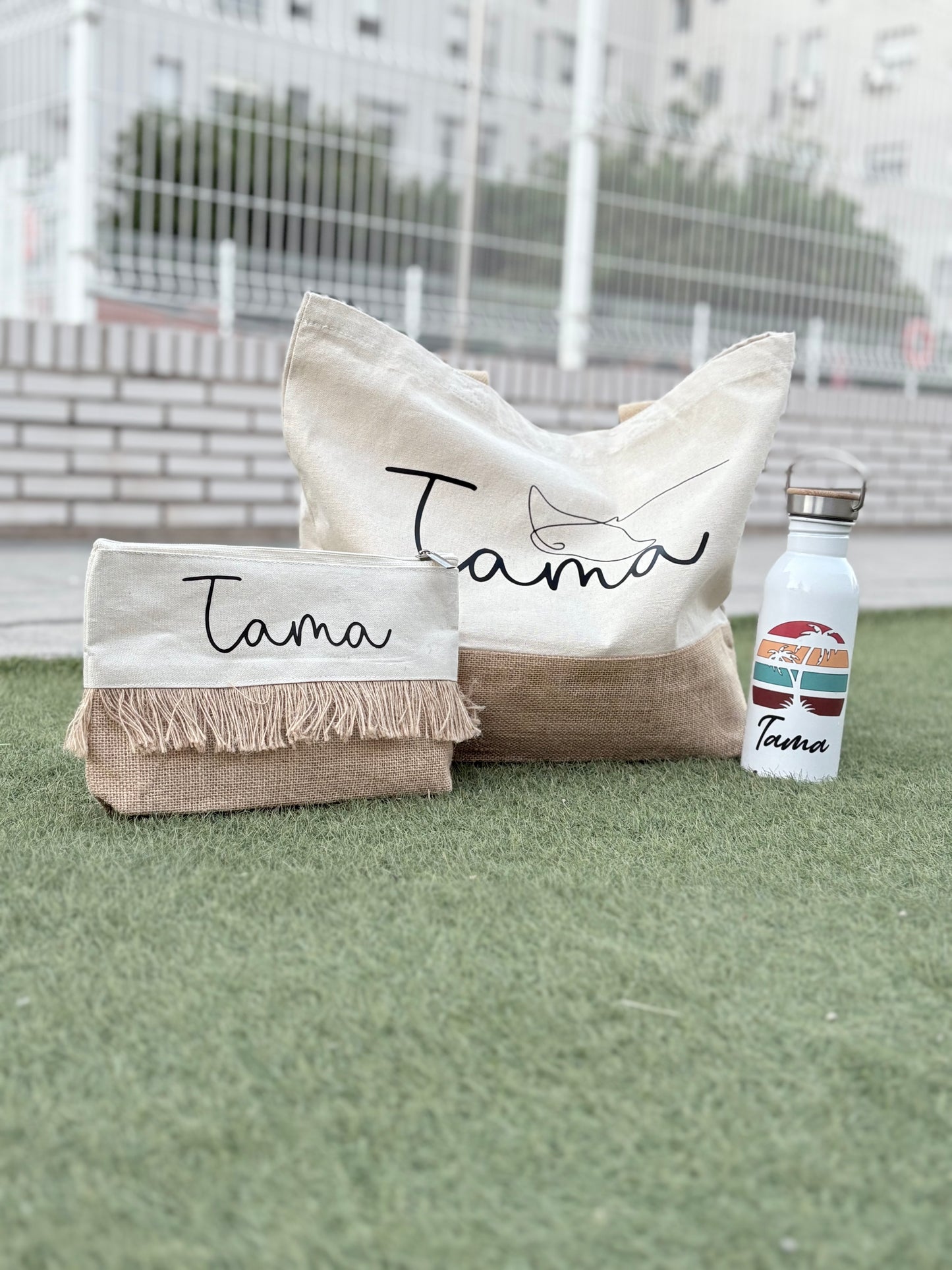 🏖️ Pack de Verano Personalizado – Bolso + Neceser + Botella | Regalos únicos de Piccolyt