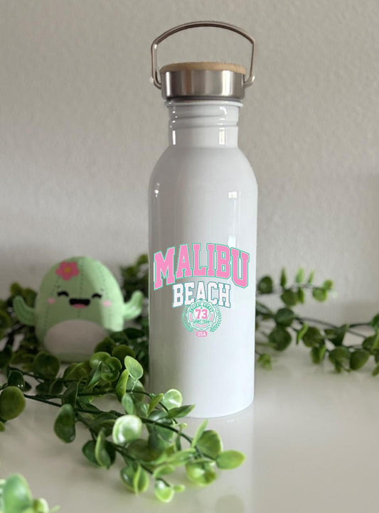 Botella 750 ml con Tapa de Bambú – Ecológica y Reutilizable - Malibu