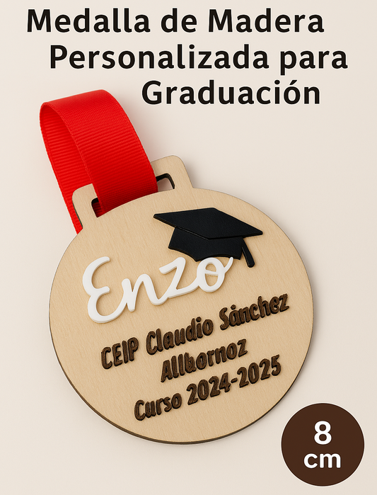 Medalla de Madera Personalizada para Graduación
