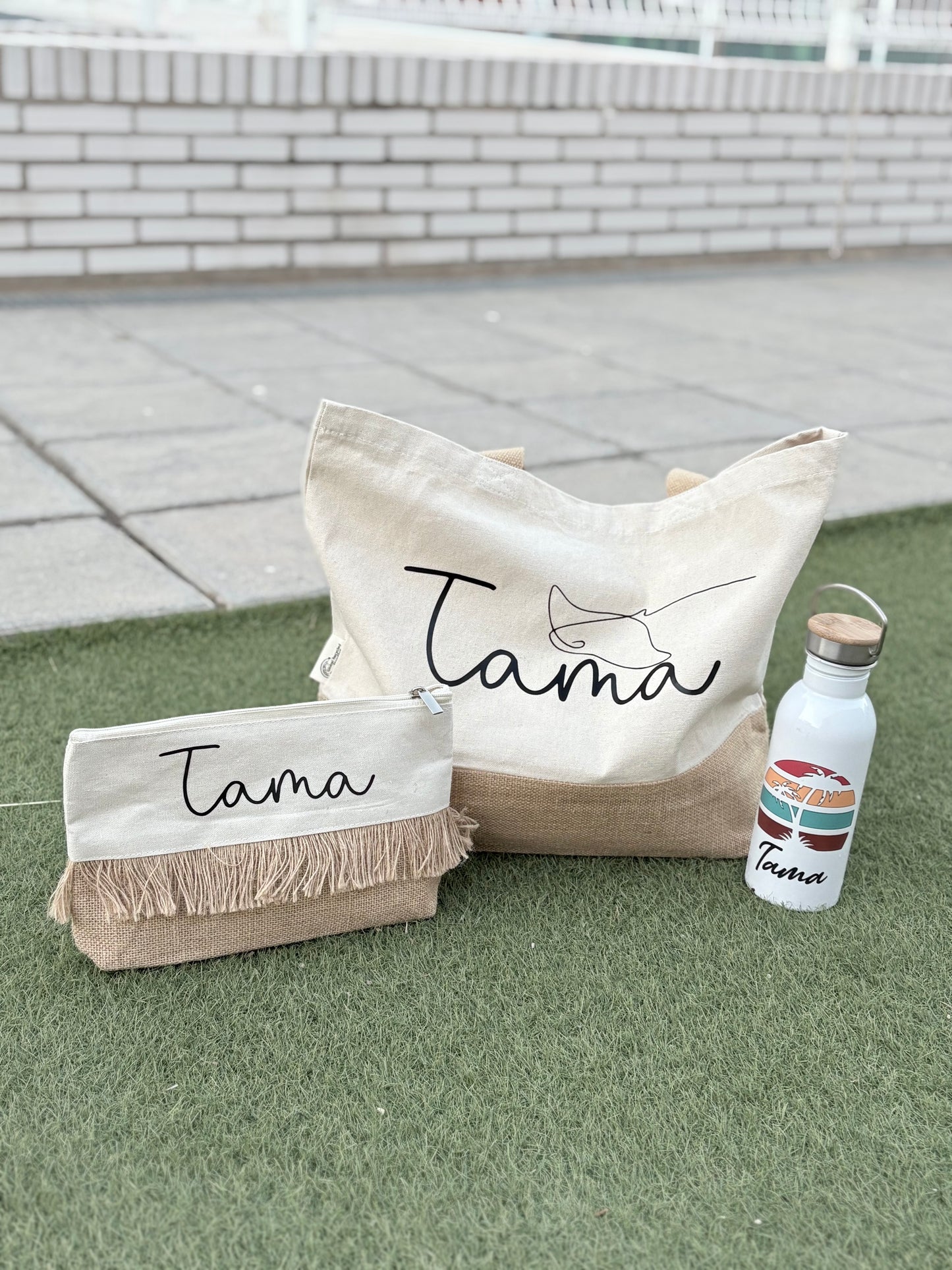 🏖️ Pack de Verano Personalizado – Bolso + Neceser + Botella | Regalos únicos de Piccolyt